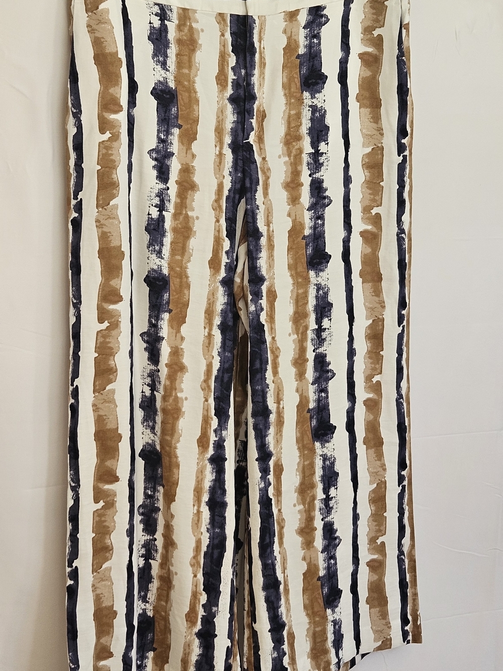 ​Ann Taylor Factory Wide Leg Linen-Blend Style Striped Pants Size 10 Art Deco - Picture 3 of 15